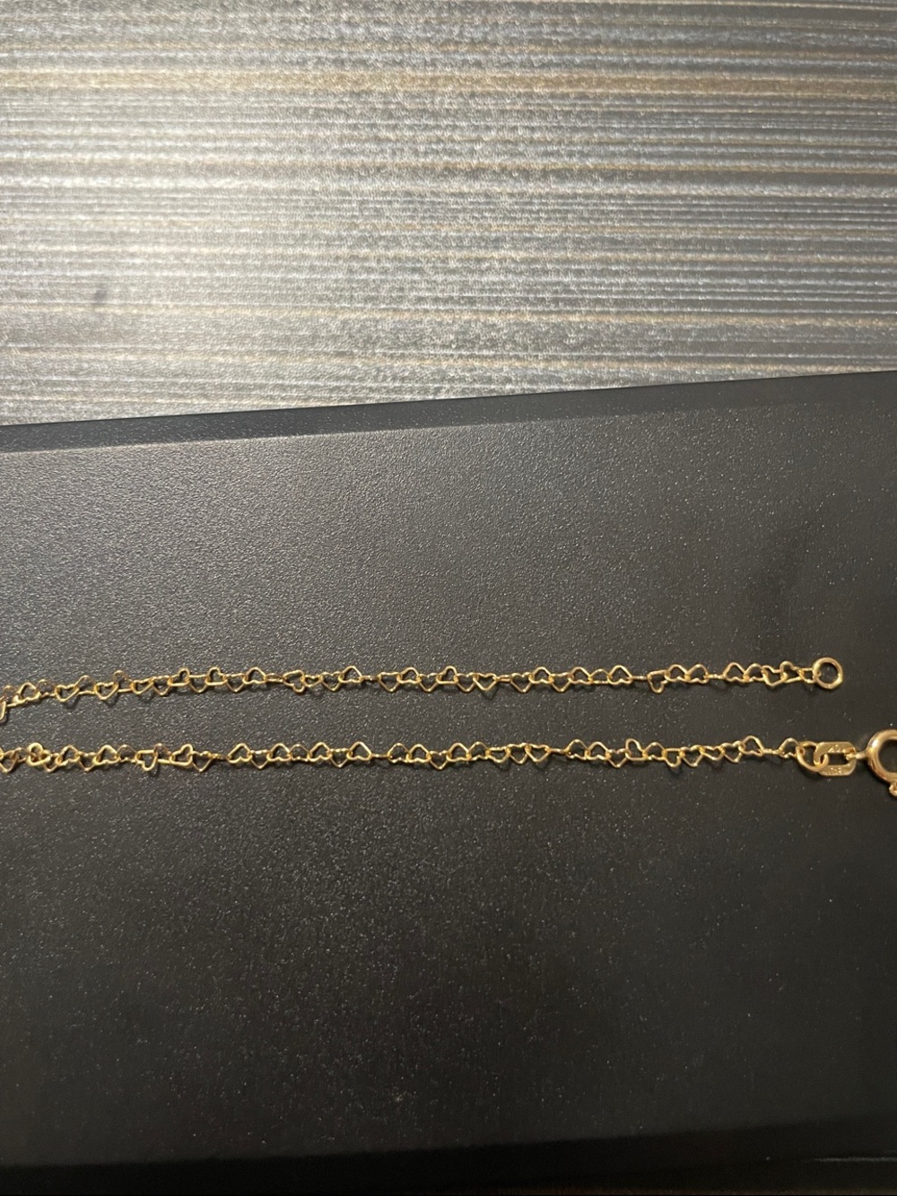 10k Solid Gold Heart Link Bracelet